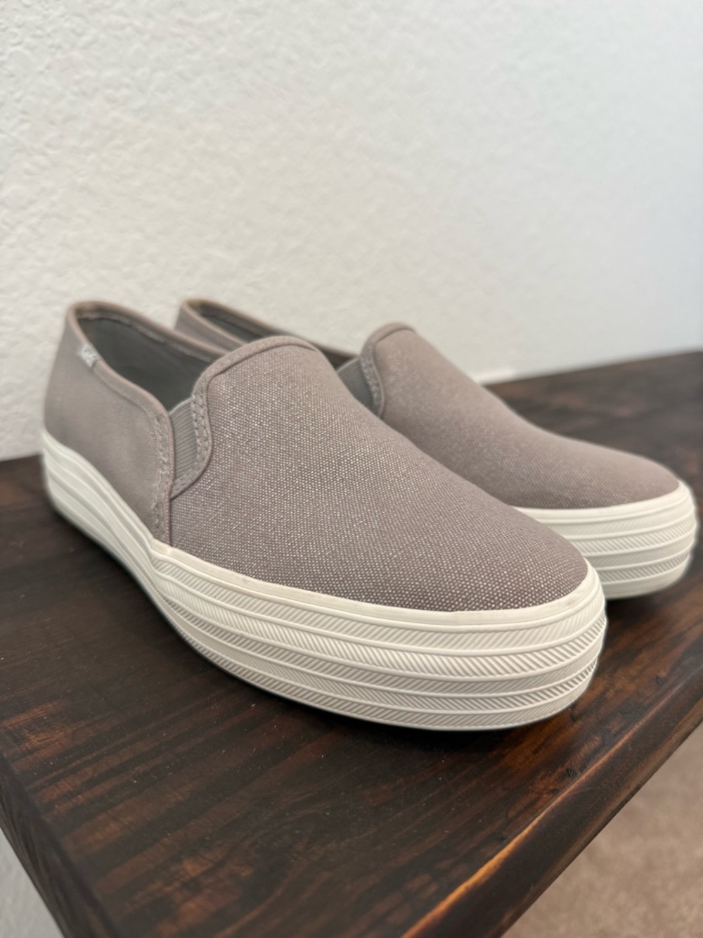 Keds Platform Ortholite Slip-On Comfort Cushioned Gray Women's Shoes Size 8
